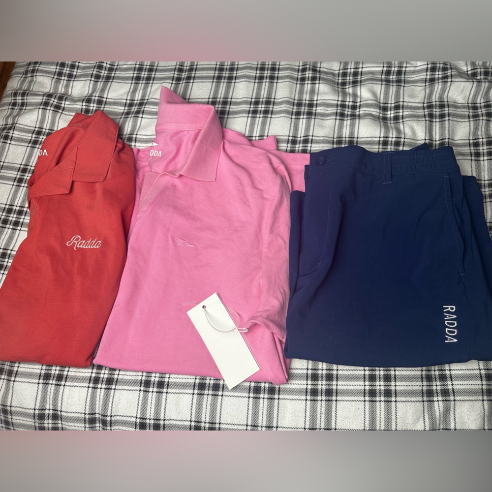 RADDA Lotof 3 Men’s:Pink Hagen Polo Top, VardonII Coral Top,Langer Blue NWT L/34